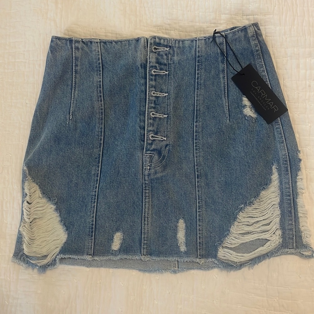 Carmar Women’s Ripped Denim Skirt